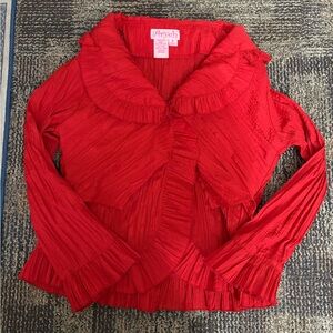 Aryeh Red Pleated top
